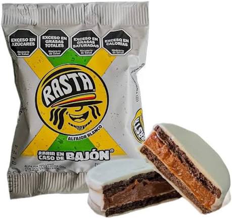 ALFAJOR RASTA BLANCO 70 GRS (comprando 6 o más precio mayorista)